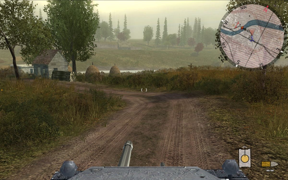 First Battalion (Windows) screenshot: Viewing the action from directly above the turret.