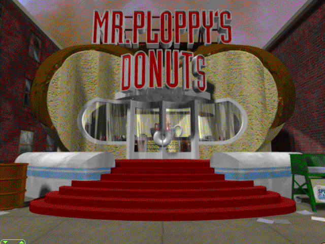 Devo Presents: Adventures of the Smart Patrol (Windows 3.x) screenshot: Mr.Ploppy's Donuts