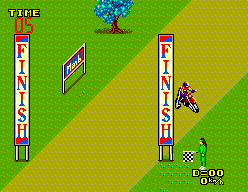 Enduro Racer (SEGA Master System) screenshot: The finish line for track 1