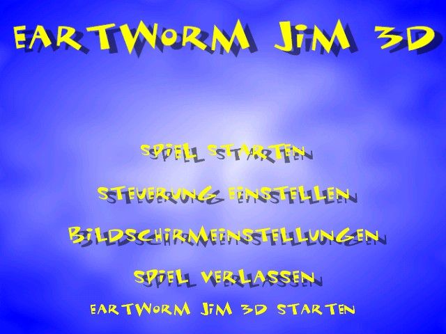 Earthworm Jim 3D (Windows) screenshot: Main menu