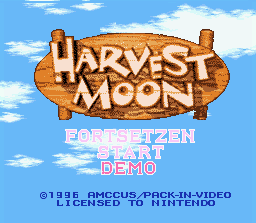 Harvest Moon (SNES) screenshot: German Title