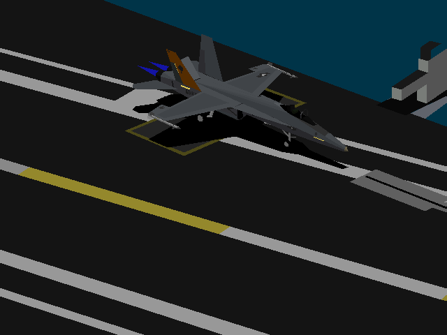 F/A-18 Hornet 2.0 (Macintosh) screenshot: Ready for Carrier Takeoff