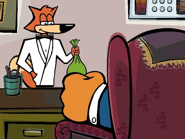 Spy Fox 2: "Some Assembly Required" (Windows) screenshot: Spy Fox delivers the SMELLY bag