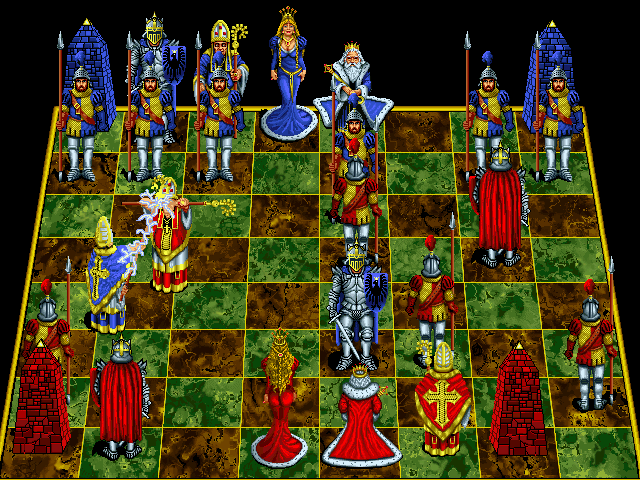 Battle Chess: Enhanced CD-ROM (DOS) screenshot: Bishop takes bishop.