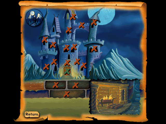 Dracula's Secret (Windows 16-bit) screenshot: Castle map