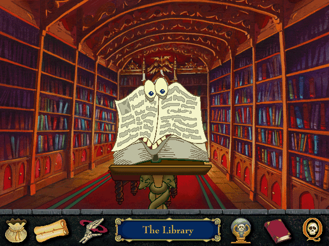 Dracula's Secret (Windows 16-bit) screenshot: The library