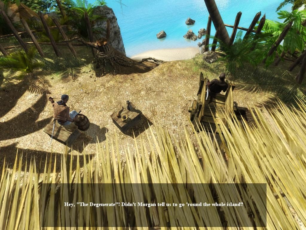 Destination: Treasure Island (Windows) screenshot: Sneaking on rival pirates.