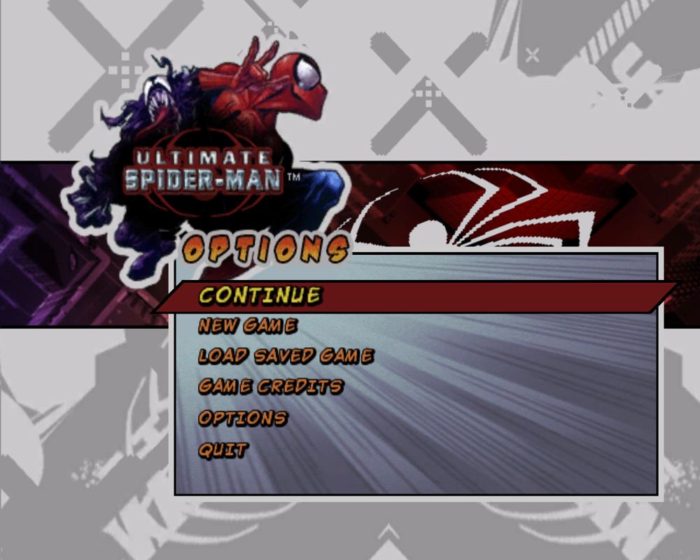 Ultimate Spider-Man (Windows) screenshot: Main Menu