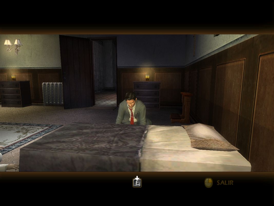 The Da Vinci Code (Windows) screenshot: Pushing things requires the typical continuous tapping of some keys.