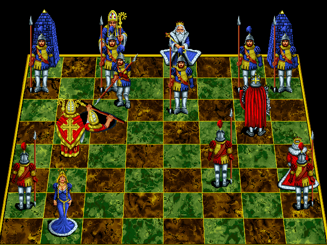 Battle Chess: Enhanced CD-ROM (DOS) screenshot: Pawn takes bishop.