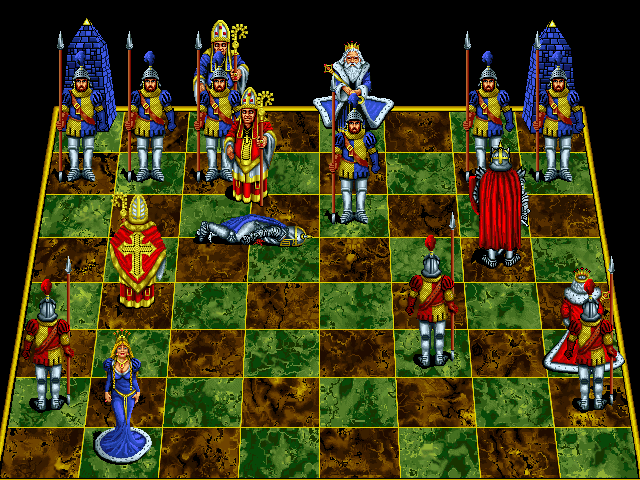 Battle Chess: Enhanced CD-ROM (DOS) screenshot: Bishop takes knight.