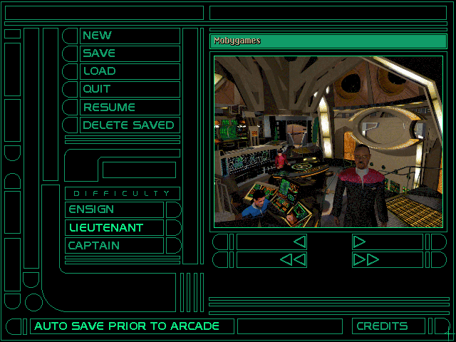 Star Trek: Deep Space Nine - Harbinger (DOS) screenshot: Options menu