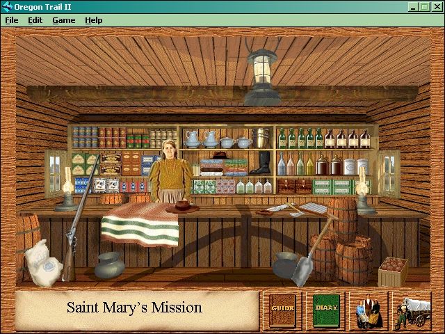 Oregon Trail II (Windows) screenshot: Saint Mary's mission
