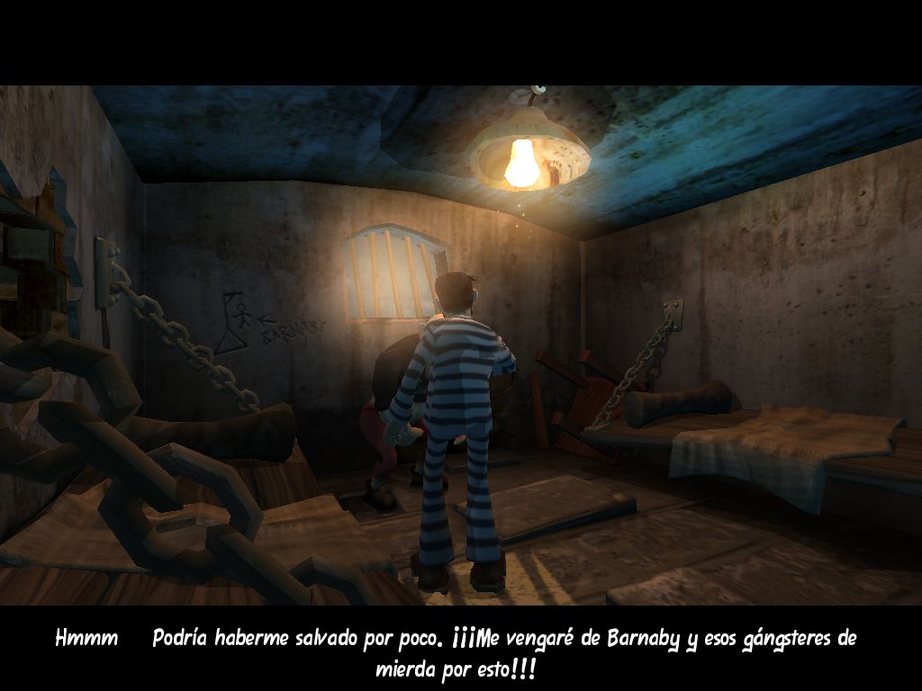 Evil Days of Luckless John (Windows) screenshot: We'll spend the first chapters in this cell.