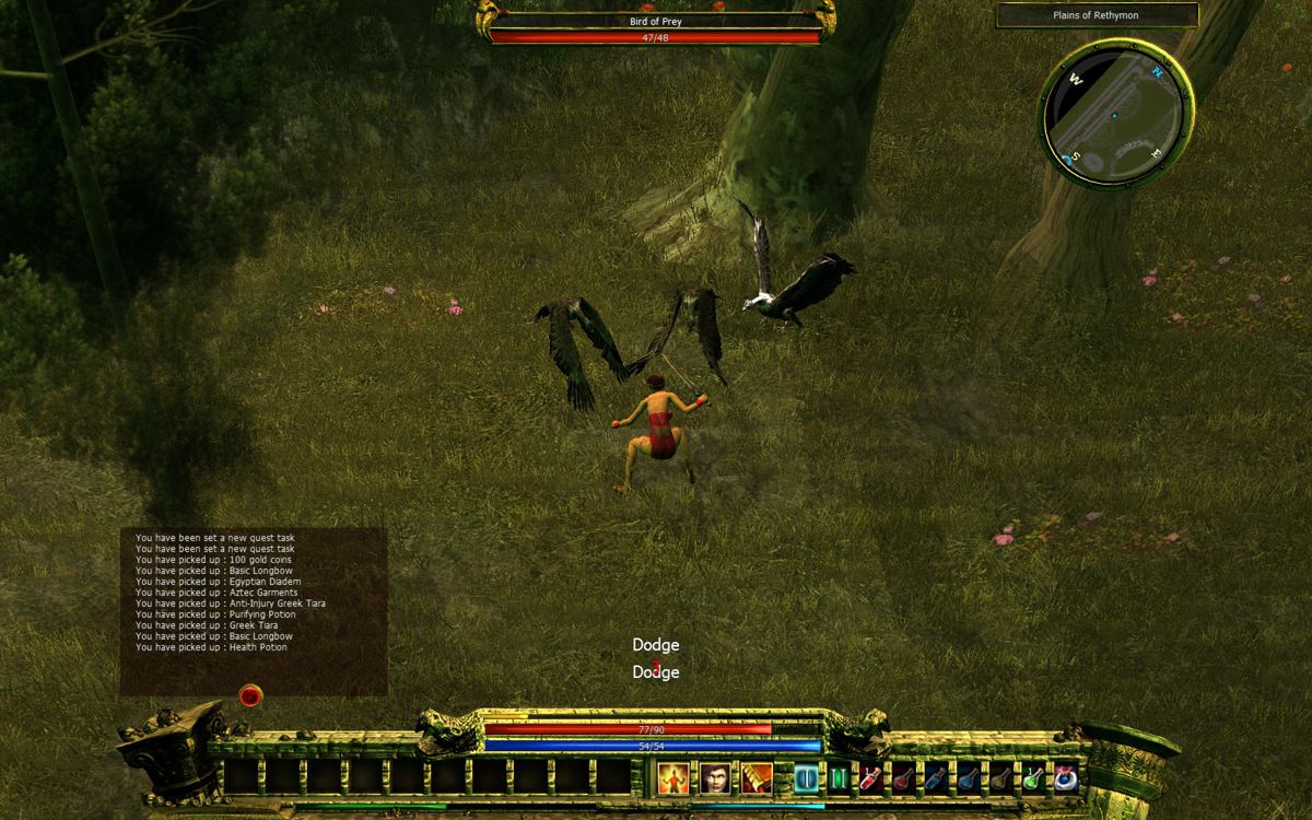 Loki: Heroes of Mythology (Windows) screenshot: In the fields, fighting local Greek fauna.