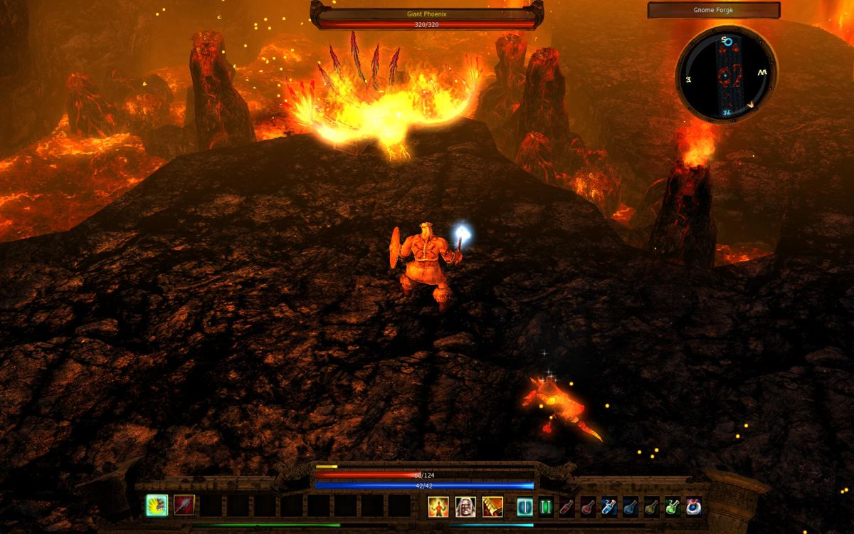 Loki: Heroes of Mythology (Windows) screenshot: Approaching The Great Phoenix.