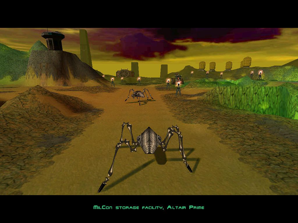 Infestation (Windows) screenshot: Alien approaching the base.