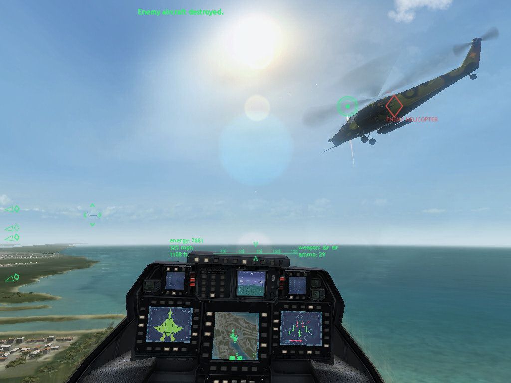 JetFighter 2015 (Windows) screenshot: I know it is an enemy helicopter! :P