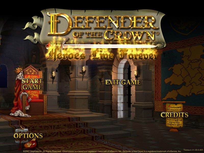 Defender of the Crown: Heroes Live Forever (Windows) screenshot: Main menu
