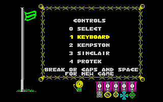The Great Escape (ZX Spectrum) screenshot: Startup screen.