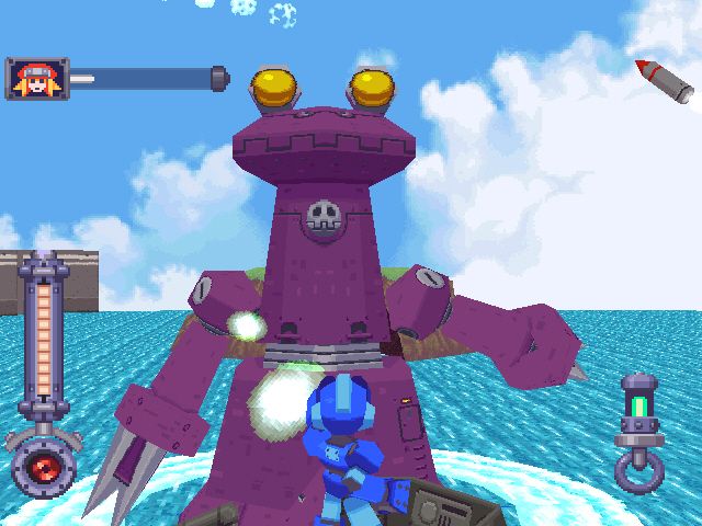 Mega Man Legends (Windows) screenshot: Boss fight!