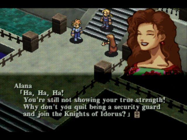 Kartia: The Word of Fate (PlayStation) screenshot: Toxa is training.
