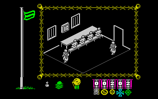 The Great Escape (ZX Spectrum) screenshot: Breakfast time.
