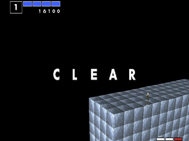 Intelligent Qube (PlayStation) screenshot: If you manage to destroy all blocks multiple times you clear a stage and you proceed on to the next one.