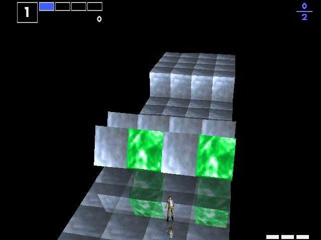 Intelligent Qube (PlayStation) screenshot: The blocks are moving towards you.