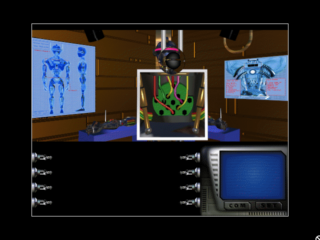 Robot City (Windows 3.x) screenshot: Assembling a robot for personal use