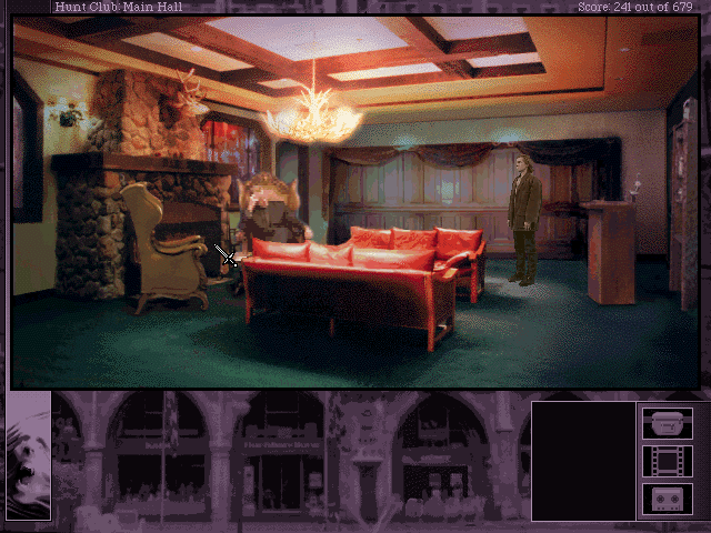 The Beast Within: A Gabriel Knight Mystery (DOS) screenshot: In the royal hunter's club.