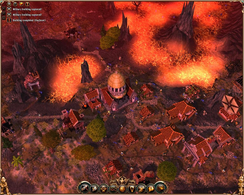 The Settlers II: 10th Anniversary (Windows) screenshot: Game also features Lava environment like the original Settlers II