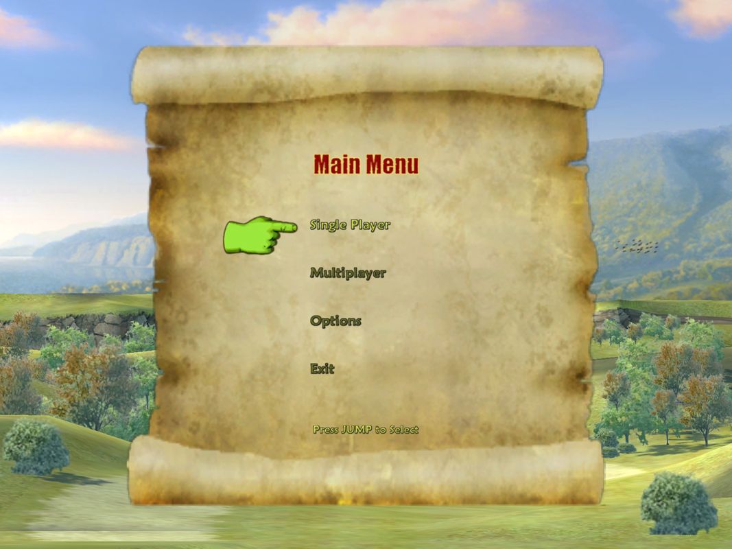 Shrek SuperSlam (Windows) screenshot: Main menu