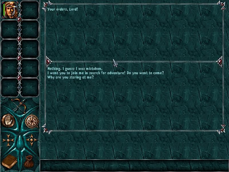 Legend of the North: Konung (Windows) screenshot: Chatting with an NPC.