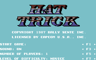 Hat Trick (Commodore 64) screenshot: Title screen