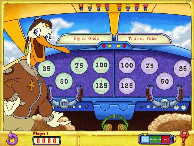 Scholastic's The Magic School Bus Discovers Flight: Activity Center (Windows) screenshot: Playing a question game to see how much you've learned