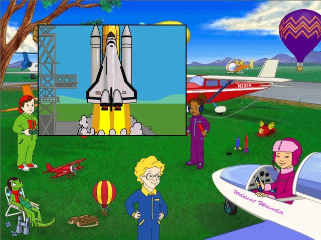 Scholastic's The Magic School Bus Discovers Flight: Activity Center (Windows) screenshot: Learning how a rocket takes off