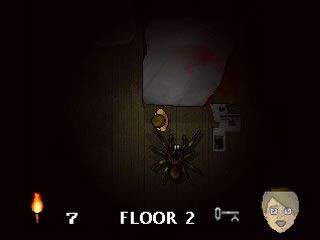 Haunted House (Windows) screenshot: Chased by a giant spider