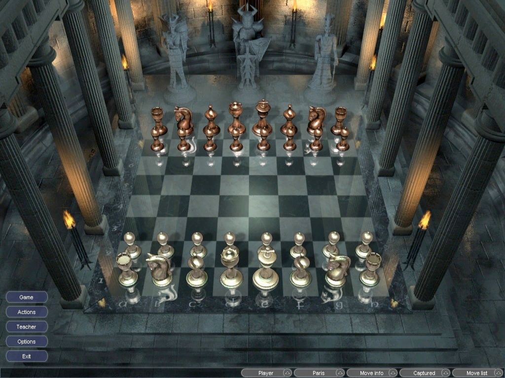 Hoyle Majestic Chess (Windows) screenshot: Single Player game board