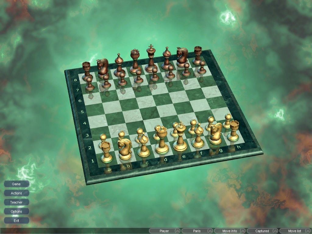 Hoyle Majestic Chess (Windows) screenshot: Single Player 3D game board
