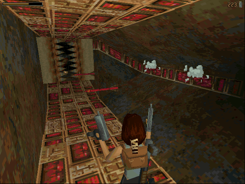 Tomb Raider: Gold (DOS) screenshot: Hmm. Some deadly traps.