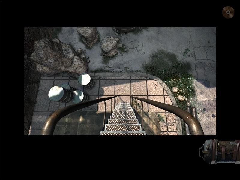 Bioscopia: Where Science Conquers Evil (Windows) screenshot: A vertigo-inducing view down from a tower