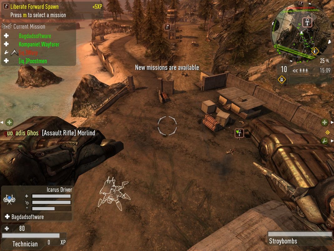 Enemy Territory: Quake Wars (Windows) screenshot: With my jetpack I play a little "death from above".