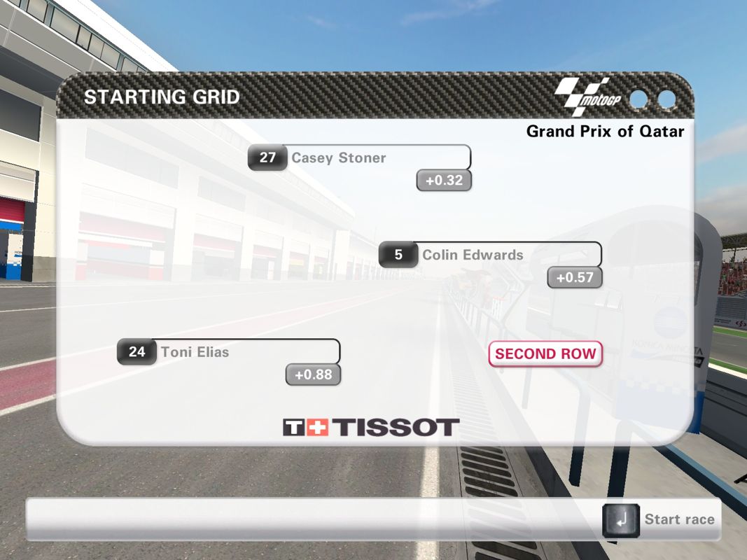 MotoGP '07 (Windows) screenshot: The starting field