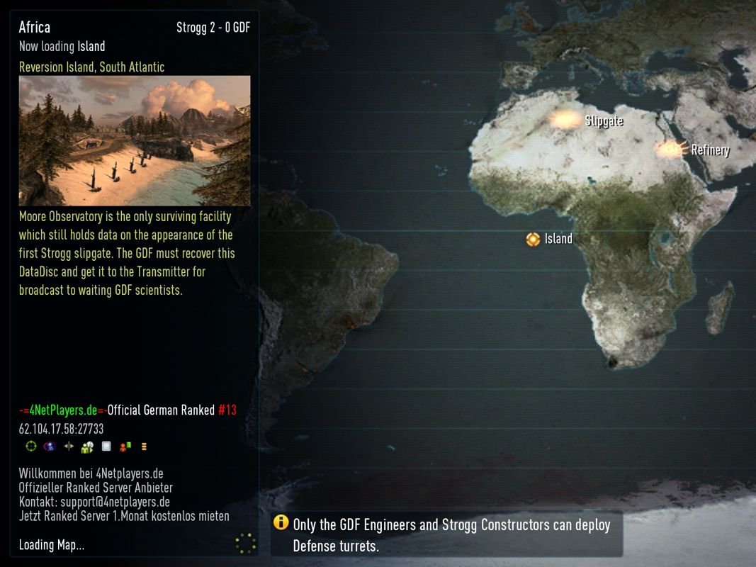 Enemy Territory: Quake Wars (Windows) screenshot: Loading Screen