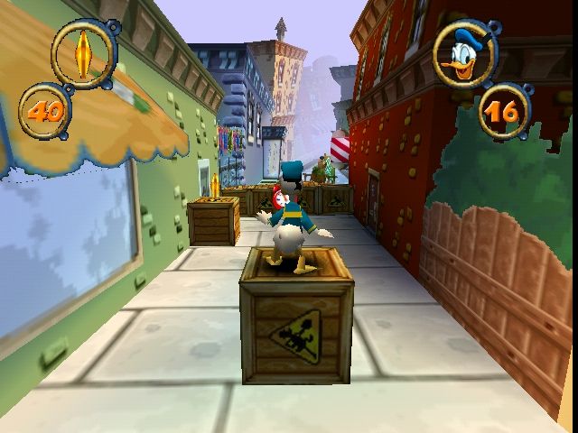 Disney's Donald Duck: Goin' Quackers (Nintendo 64) screenshot: First Avenue level on Duckburg area