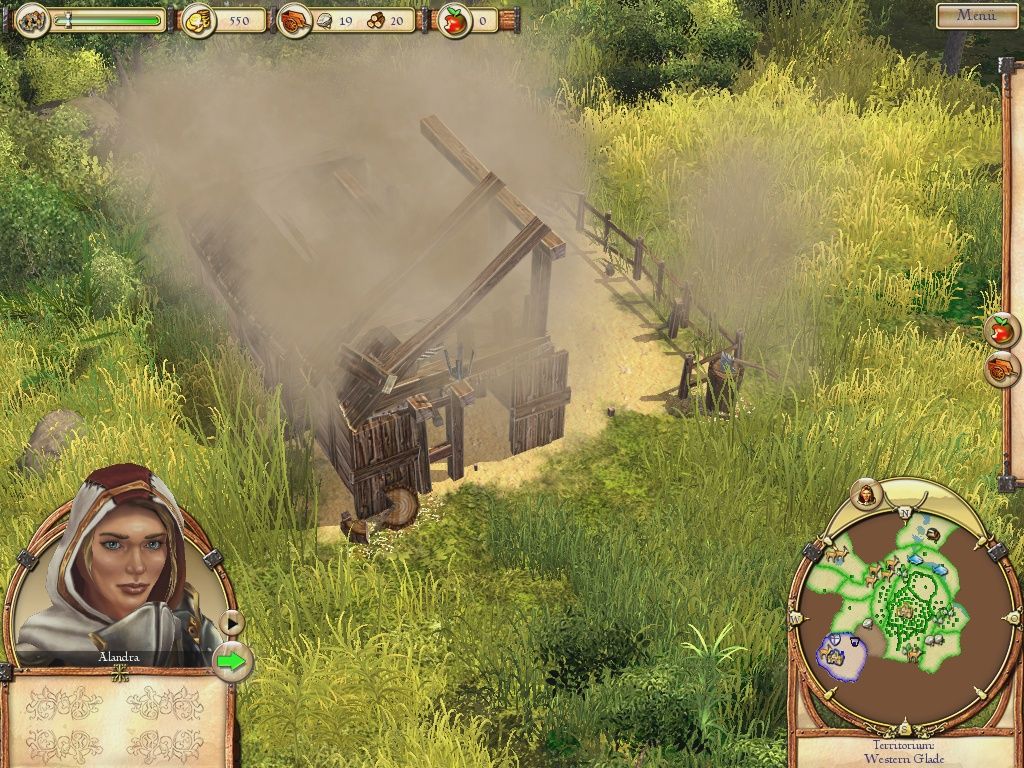 The Settlers: Rise of an Empire (Windows) screenshot: The lumberjack builds his new home.