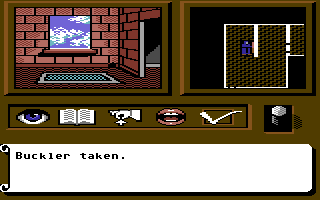 Tangled Tales (Commodore 64) screenshot: Picked up a buckler.