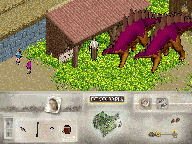Dinotopia (DOS) screenshot: Stables