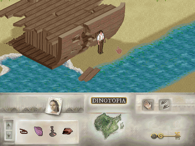 Dinotopia (DOS) screenshot: Wreck